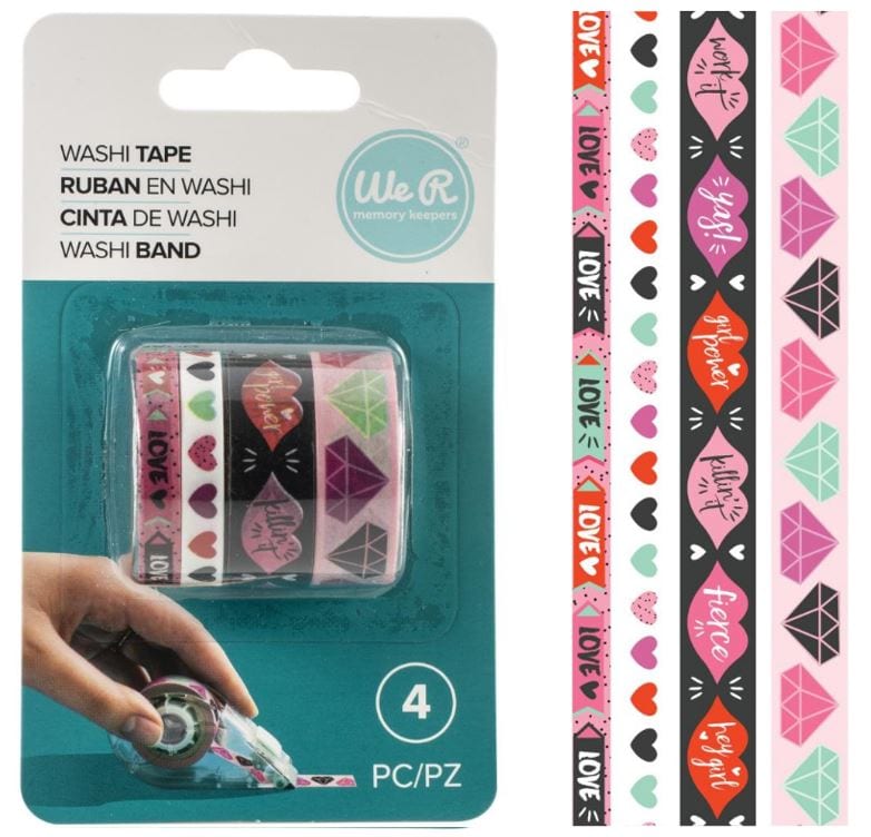 We R Memory Keepers Girly Washi Tape Rolls 4/Pkg
