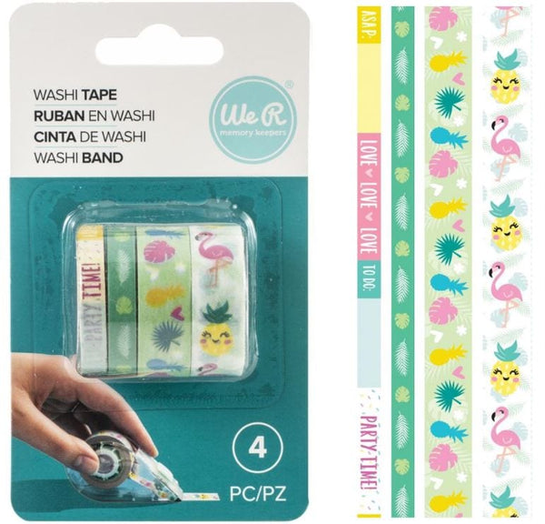We R Memory Keepers Tropical Washi Tape Rolls 4/Pkg