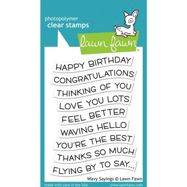 Lawn Fawn Wavy Sayings Clear Stamps 3" x 4"