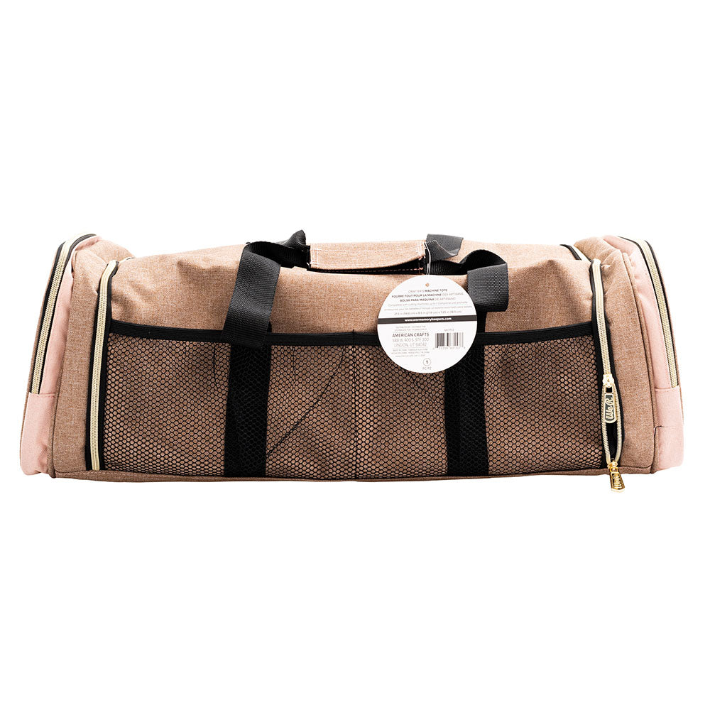 We R Memory Keepers Machine Tote Taupe and Pink Crafter's Bag