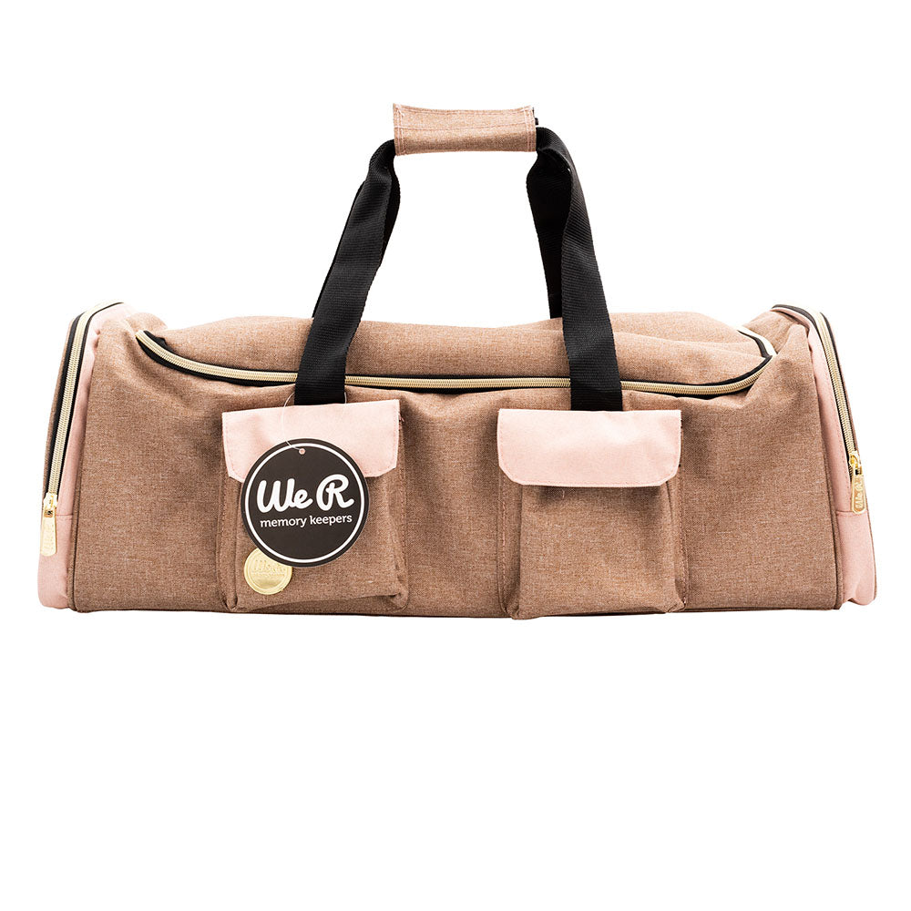 We R Memory Keepers Machine Tote Taupe and Pink Crafter's Bag