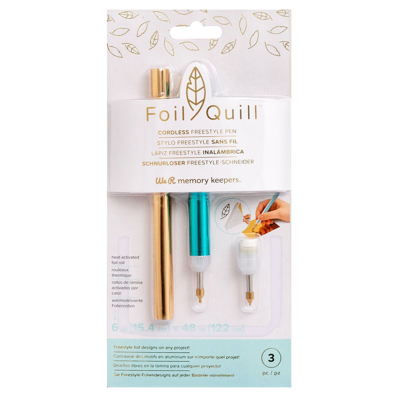 We R Memory Keepers Foil Quill Cordless Freestyle Pen (Standard and Fine Tipe + Gold Foil)