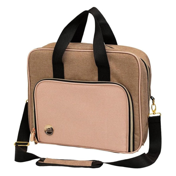 We R Memory Keepers Shoulder Bag Taupe and Pink Crafter's Bag
