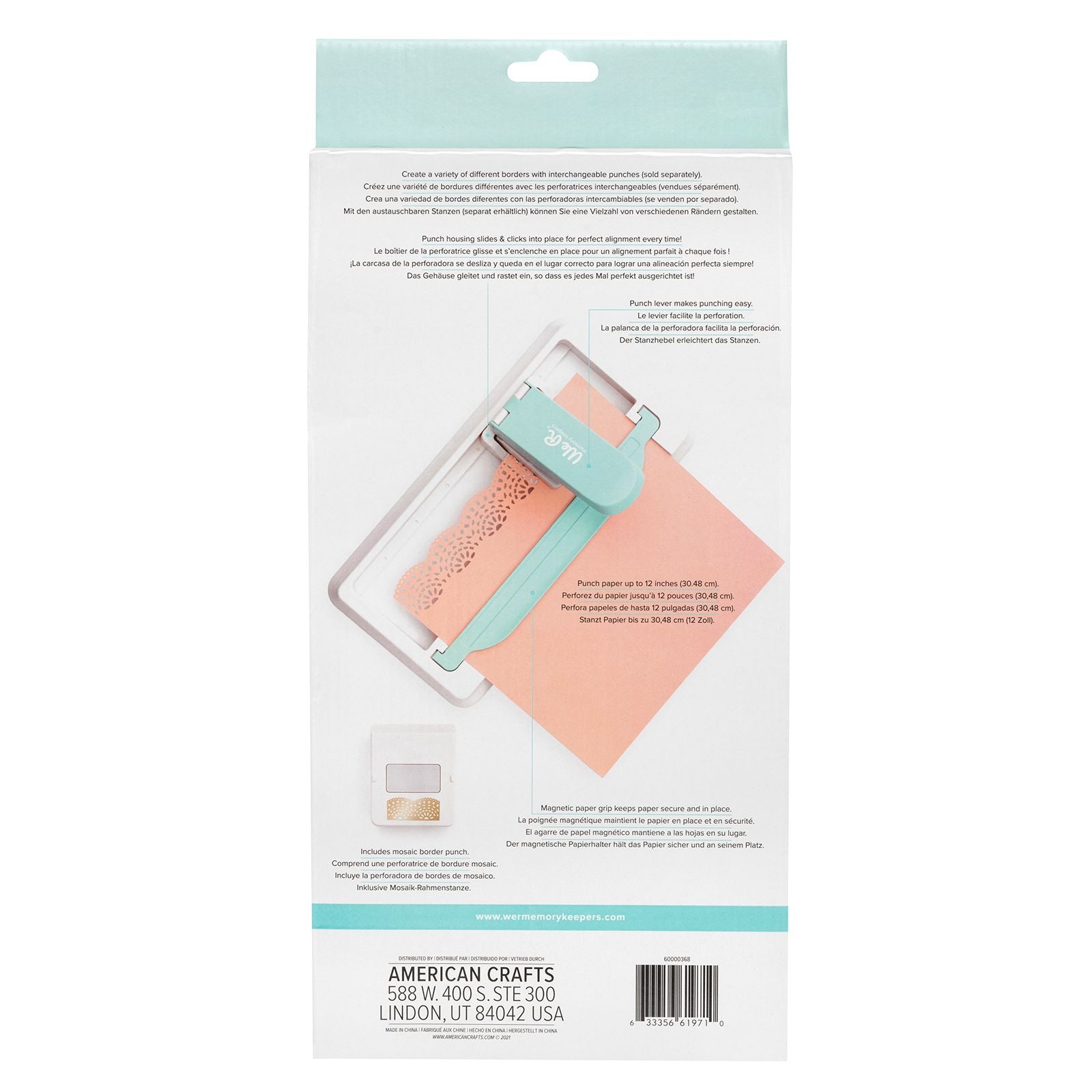 We R Memory Keepers Border Punch Alignment Guide w/ Mosaic Border Cartridge
