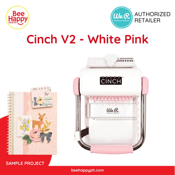  We R Memory Keepers, Cinch Book Binding Machine 2, Pink/White,  Easy to Use Design with Slide Ruler, Compatible with Wire or Spiral Coils,  Make Professional Books, Notebooks, Calendars and More