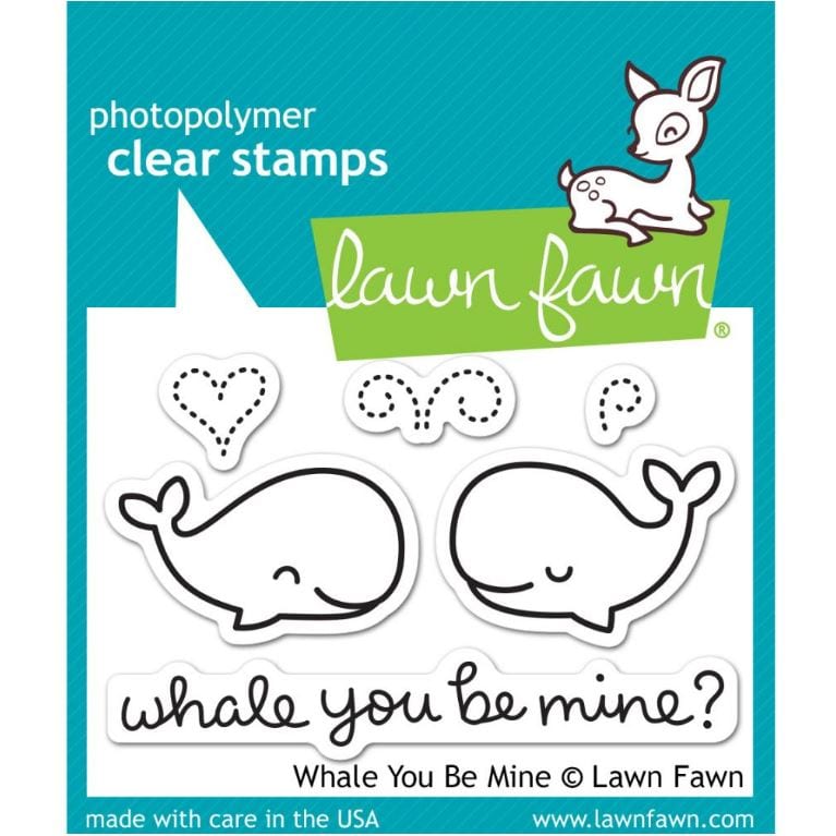 Lawn Fawn Whale You Be Mine Clear Stamps 2"x 3"