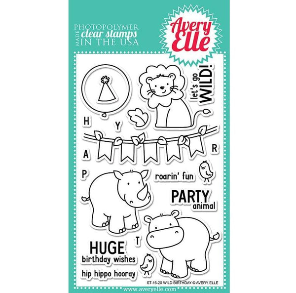Avery Elle Wild Birthday Clear Stamps Stamps 4" x 6"