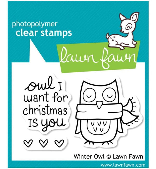 Lawn Fawn Winter Owl Clear Stamps 3"X2"