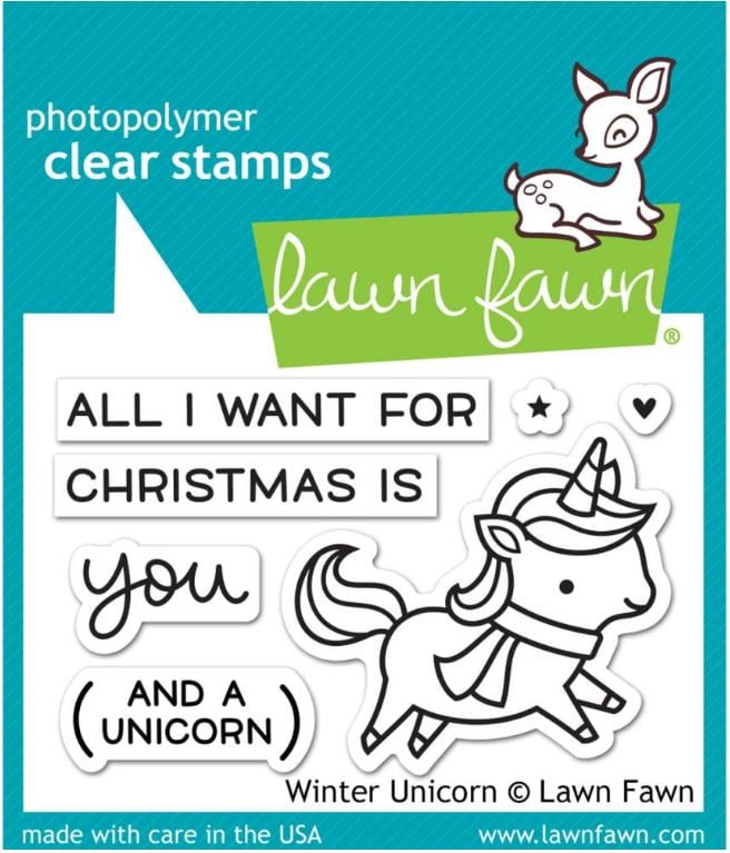 Lawn Fawn Winter Unicorn Clear Stamps 3â€³X 2â€³