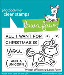 Lawn Fawn Winter Unicorn Clear Stamps 3â€³X 2â€³