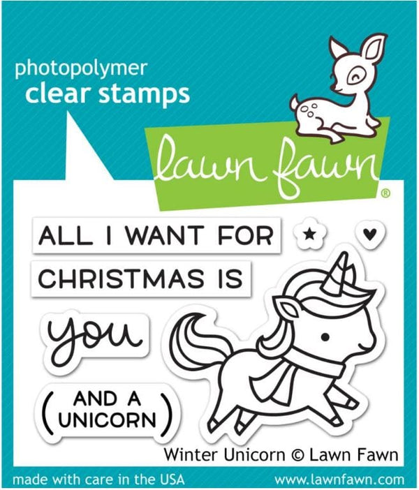 Lawn Fawn Winter Unicorn Clear Stamps 3â€³X 2â€³