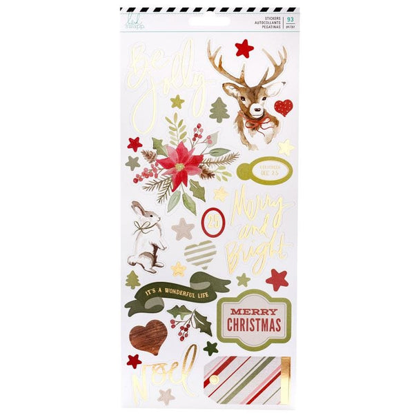 American Crafts Winter Wonderland Sticker with Gold Foil 93/pk