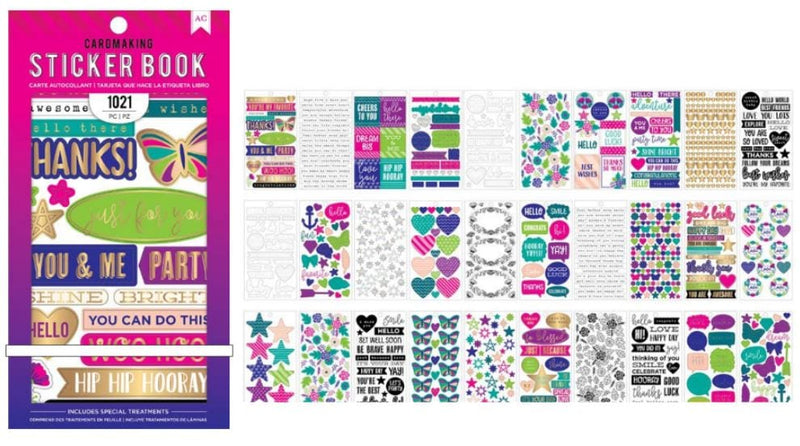 American Crafts Wishes For You Cardmaking Sticker Book with Foil Accents