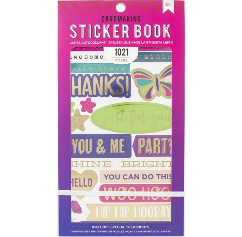 American Crafts Wishes For You Cardmaking Sticker Book with Foil Accents