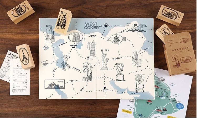 Cardlover Travel Around the World Landmarks Rubber Stamps