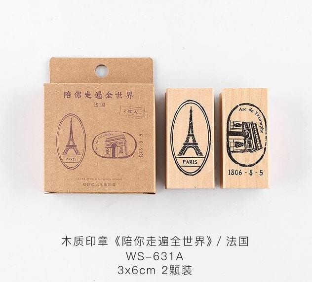 Cardlover Travel Around the World Landmarks Rubber Stamps