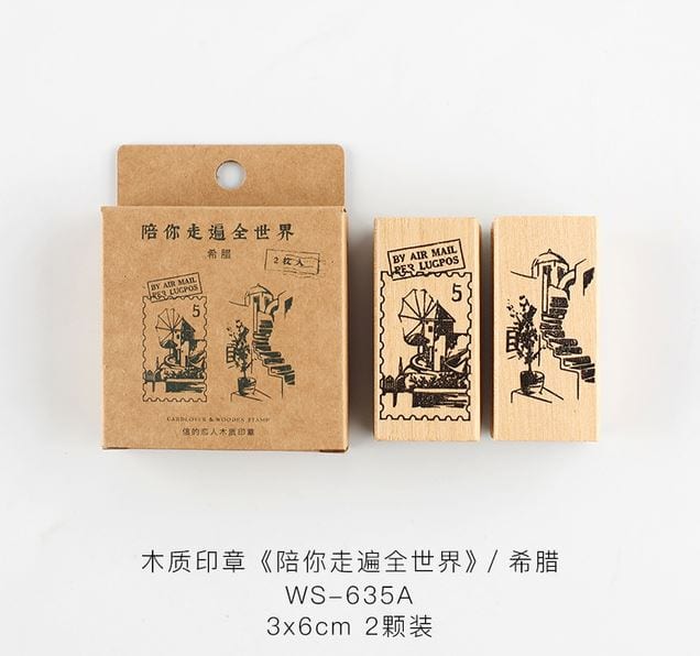 Cardlover Travel Around the World Landmarks Rubber Stamps