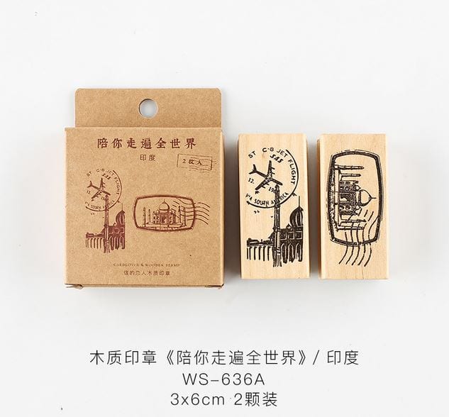 Cardlover Travel Around the World Landmarks Rubber Stamps