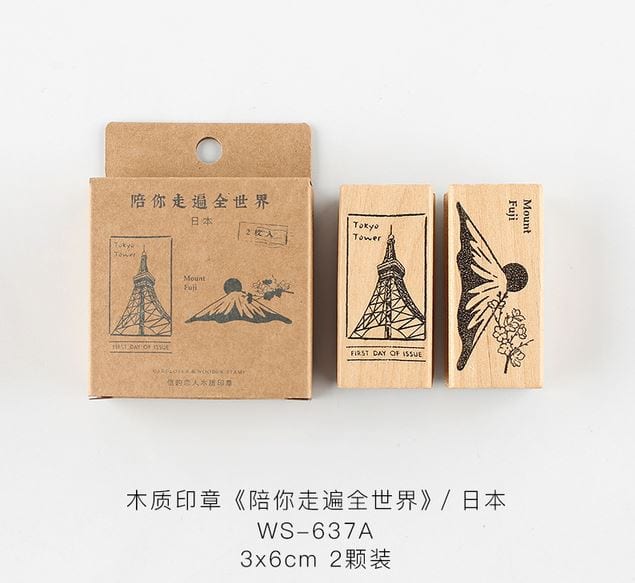 Cardlover Travel Around the World Landmarks Rubber Stamps