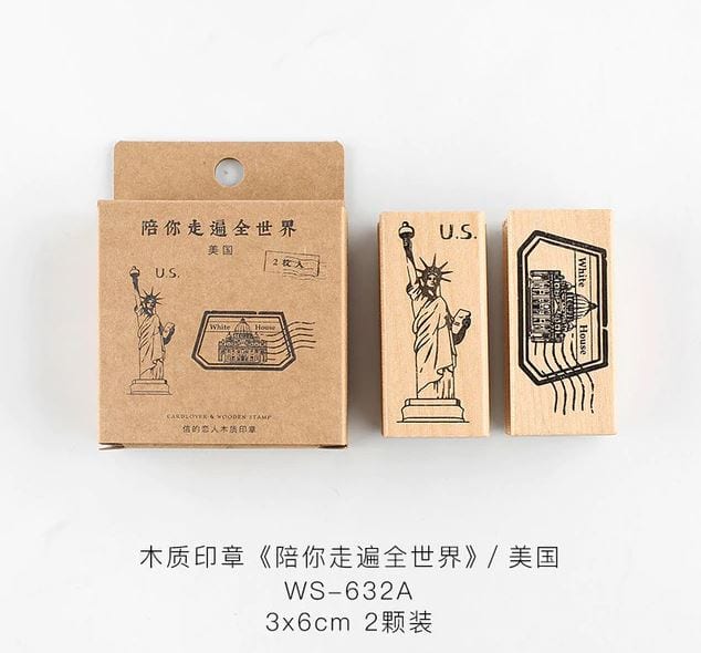Cardlover Travel Around the World Landmarks Rubber Stamps