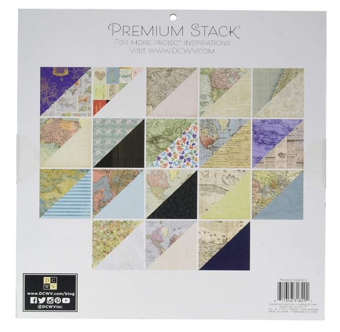 DCWV World Maps Premium Printed Cardstock - 36 Sheets