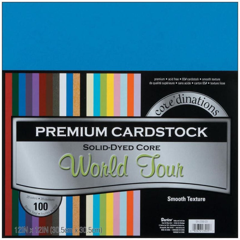 Core'dinations World Tour Assortment Value Pack Smooth Cardstock 12"X12" 100/Pkg