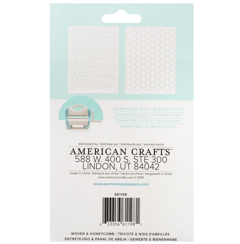 We R Memory Keepers Woven Honeycomb 2pcs Embossing Folders
