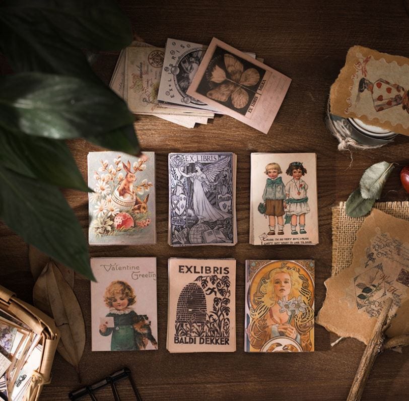 Yanji Large Postage Stamps Vintage Sticker Flakes Yanji (60pcs)