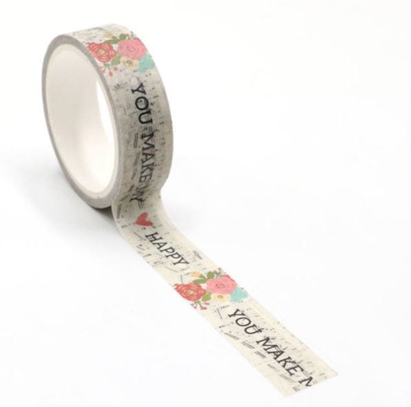 You Make My Heart Happy Washi Tape 15mm x 5m