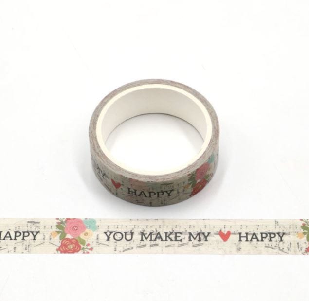 You Make My Heart Happy Washi Tape 15mm x 5m