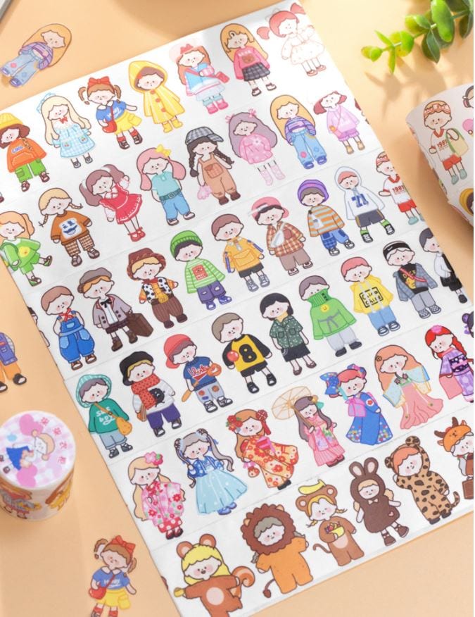 Yuxian Cute Little Kids Fitting Room Series Washi Tapes (5cm x 3m)