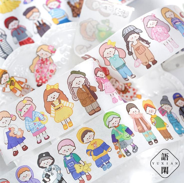 Yuxian Cute Little Kids Fitting Room Series Washi Tapes (5cm x 3m)