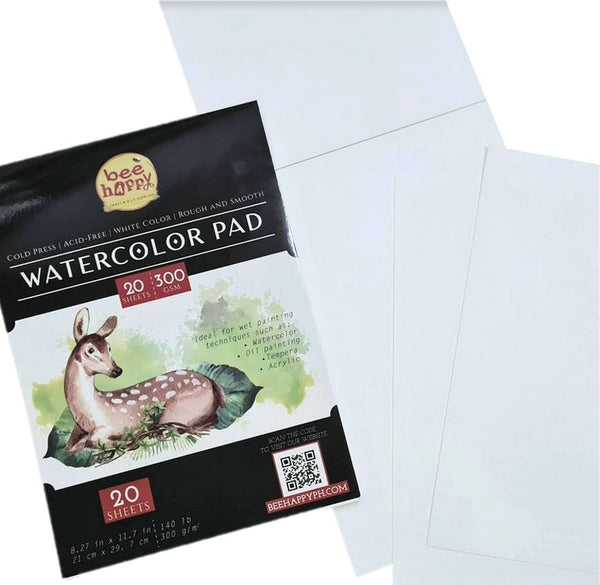 Bee Happy Watercolor Paper Pad A4 Size 300gsm 20 Sheets