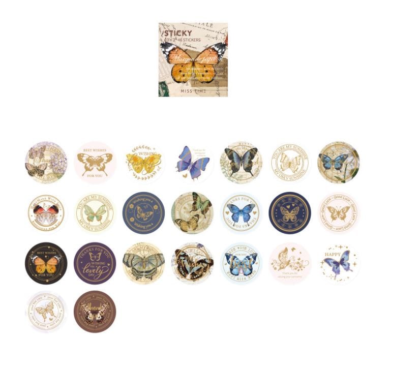 Yuxian Marque de Papillon Miss Time Sticker Flakes (46pcs)