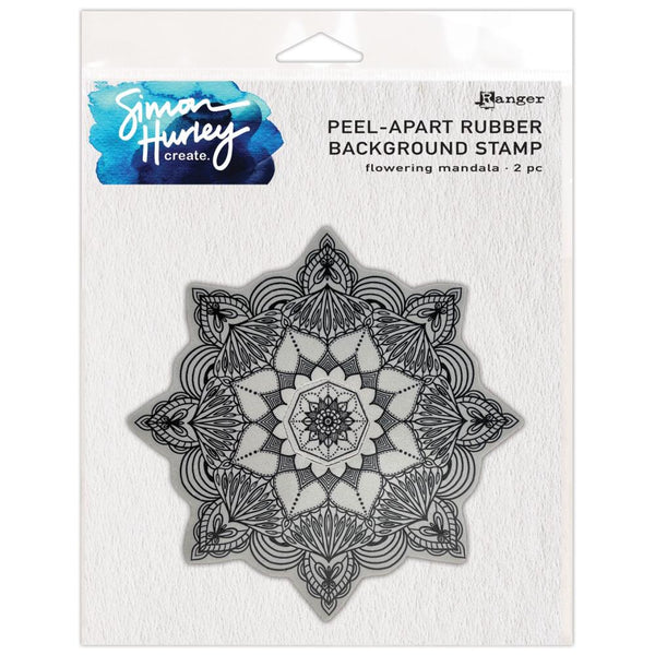 Simon Hurley create. Cling Stamps 6"X6" - Flowering Mandala