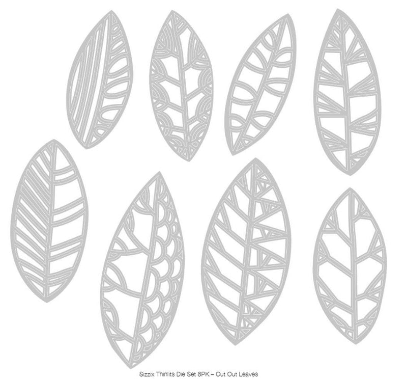 Sizzix Cut Out Leaves Thinlits Die Set 8PK by Tim Holtz