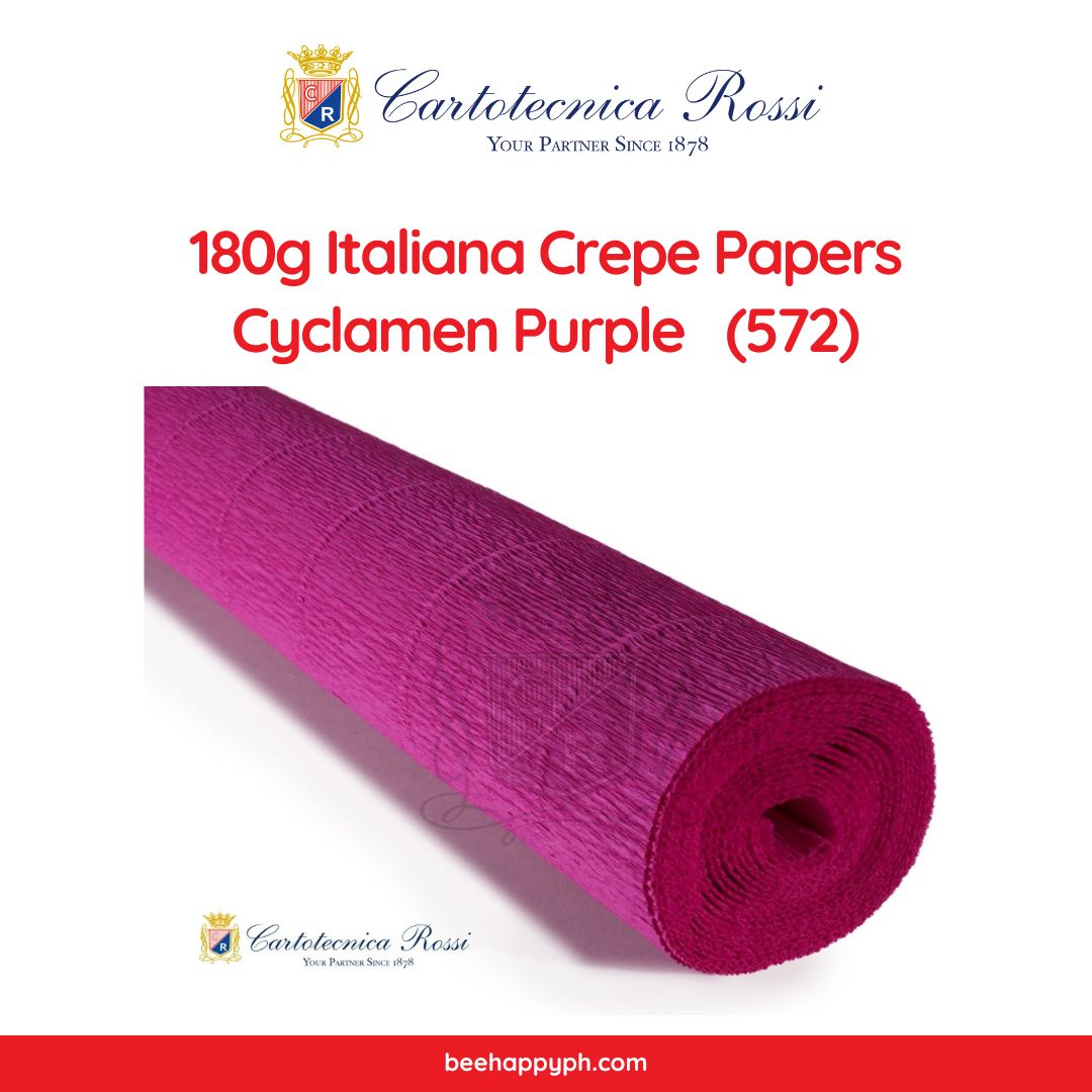 Cartotecnica Rossi Crepe Papers 180g (Purple & Pink Shades) Full Roll Premium Italian Crepe Papers