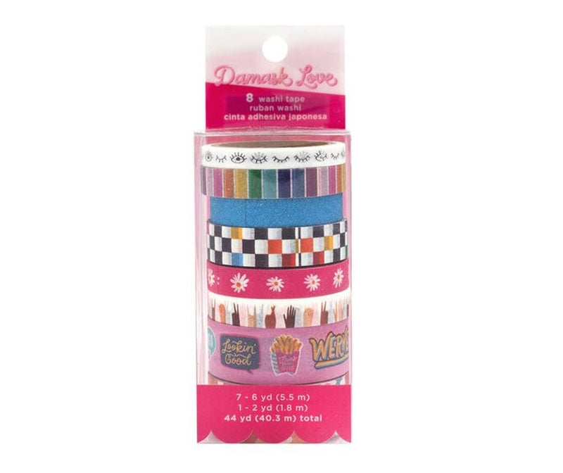 American Crafts Damask Love Girl Power Washi Tape Set 8 Rolls