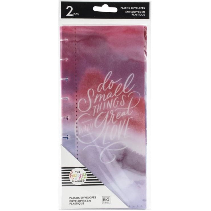 Do Small Things Great Happy Planner Classic Half Sheet Plastic Envelopes 2/Pkg