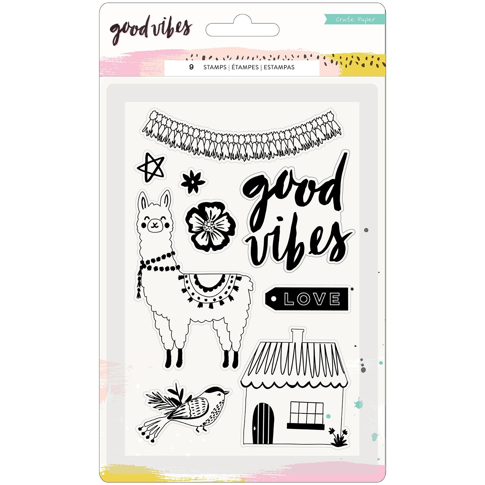 Crate Paper Good Vibes Stamp Set (9 Piece)