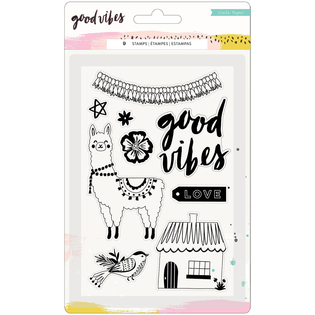 Crate Paper Good Vibes Stamp Set (9 Piece)