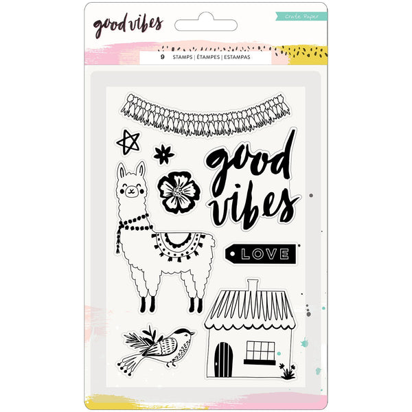 Crate Paper Good Vibes Stamp Set (9 Piece)