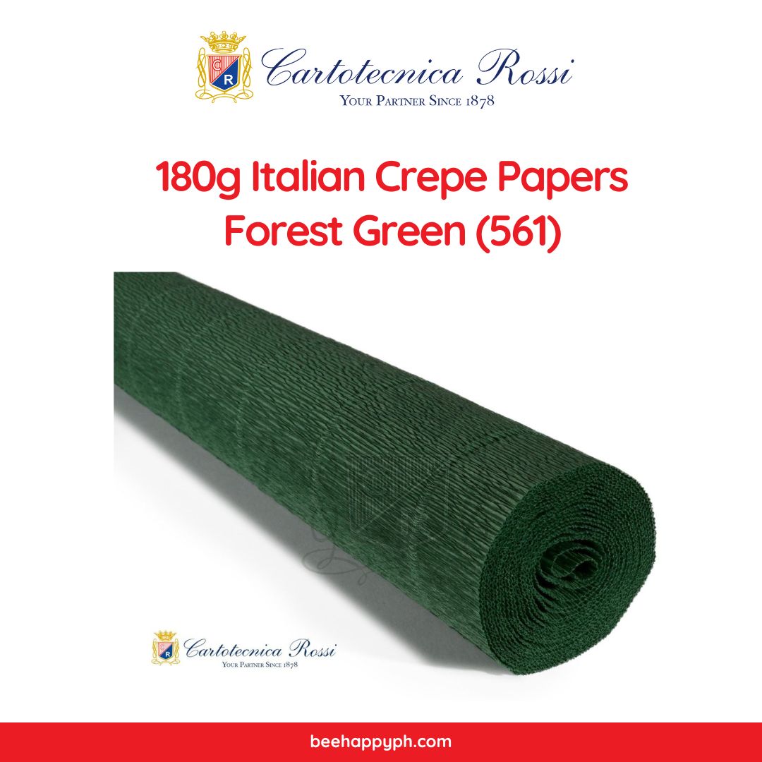 Cartotecnica Rossi Crepe Papers 180g (Green Shades) Full Roll Premium Italian Crepe Papers