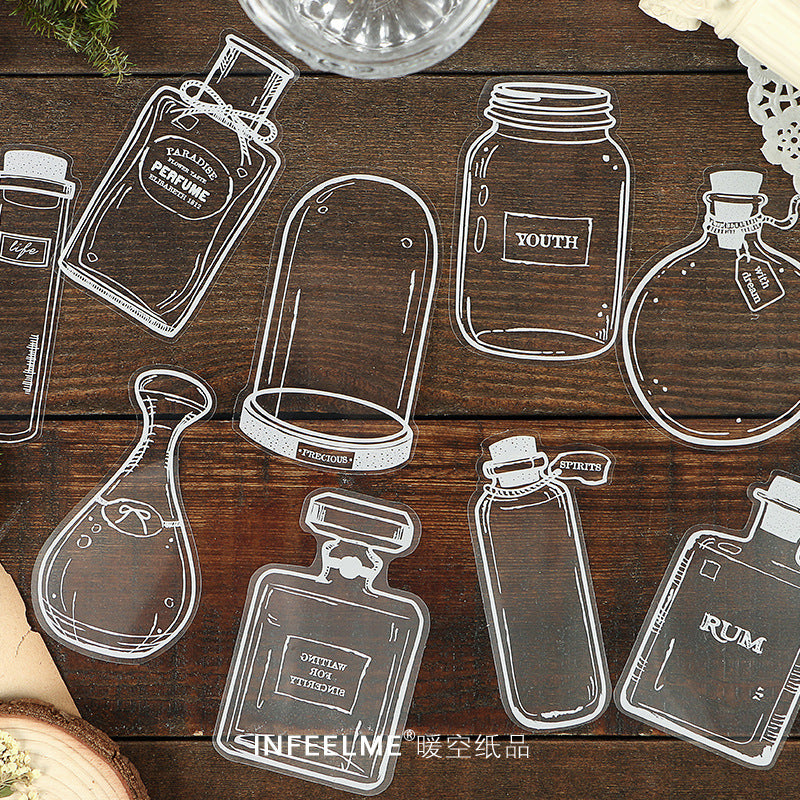 Infeel Me Glass Jar and Bottles Transparent PET Stickers