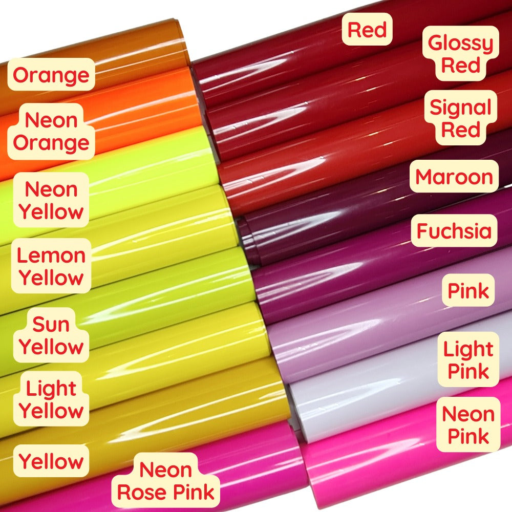 Bee Happy Red, Orange, Yellow Shades HTV Heat Transfer Vinyl Soft PU (Iron On) 12