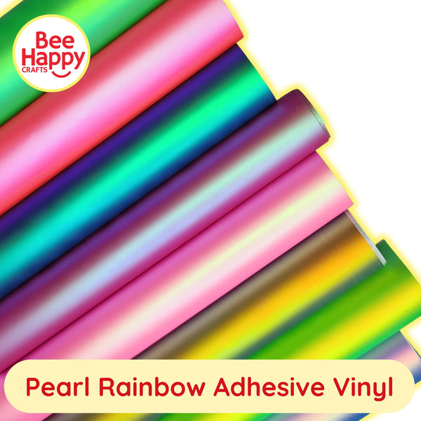 Bee Happy Pearl Rainbow Vinyl 12" x 12" or  12" x 36"