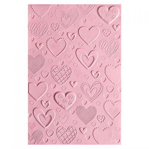 Sizzix 3-D Textured Impressions Embossing Folder Hearts by Courtney Chilson
