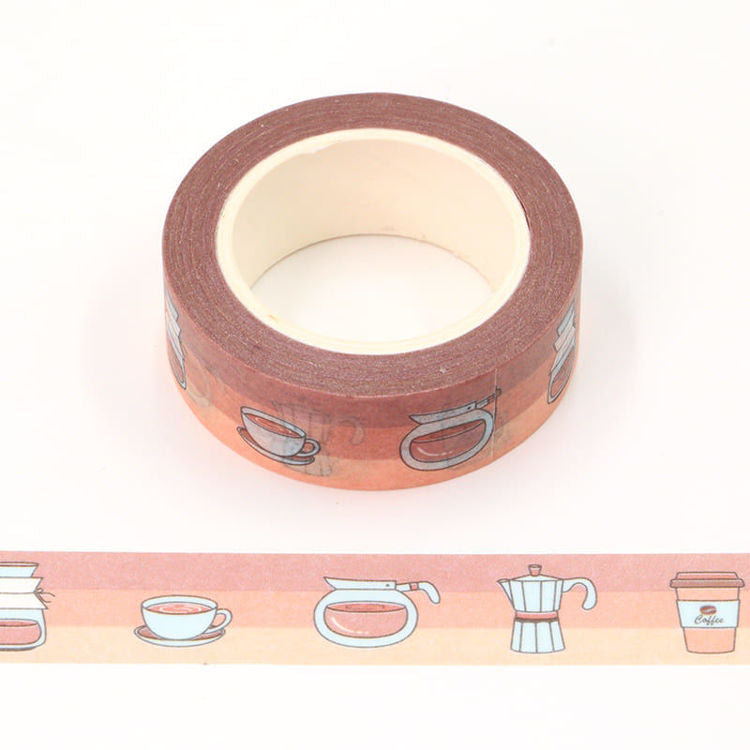 Coffee Time Washi Tape 15mm x 10m