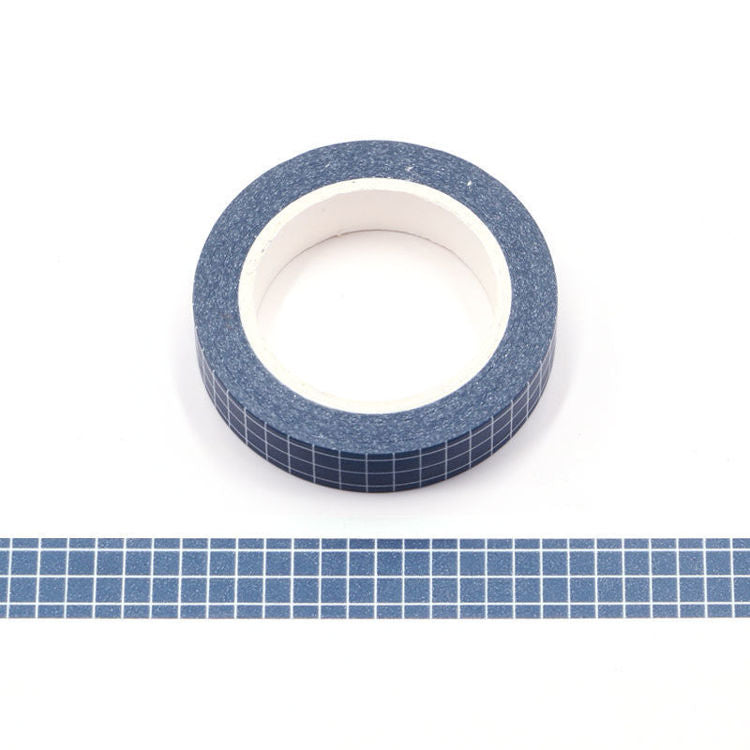 Dark Blue Grid Pattern Washi Tape 10mm x 10m