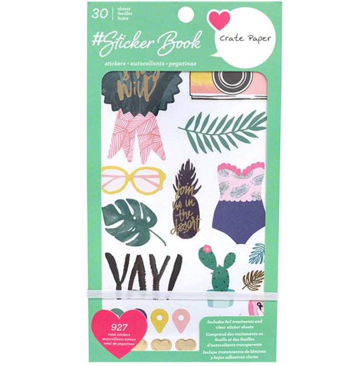 American Crafts Crate Paper Sticker Book w/ Foil 4.75